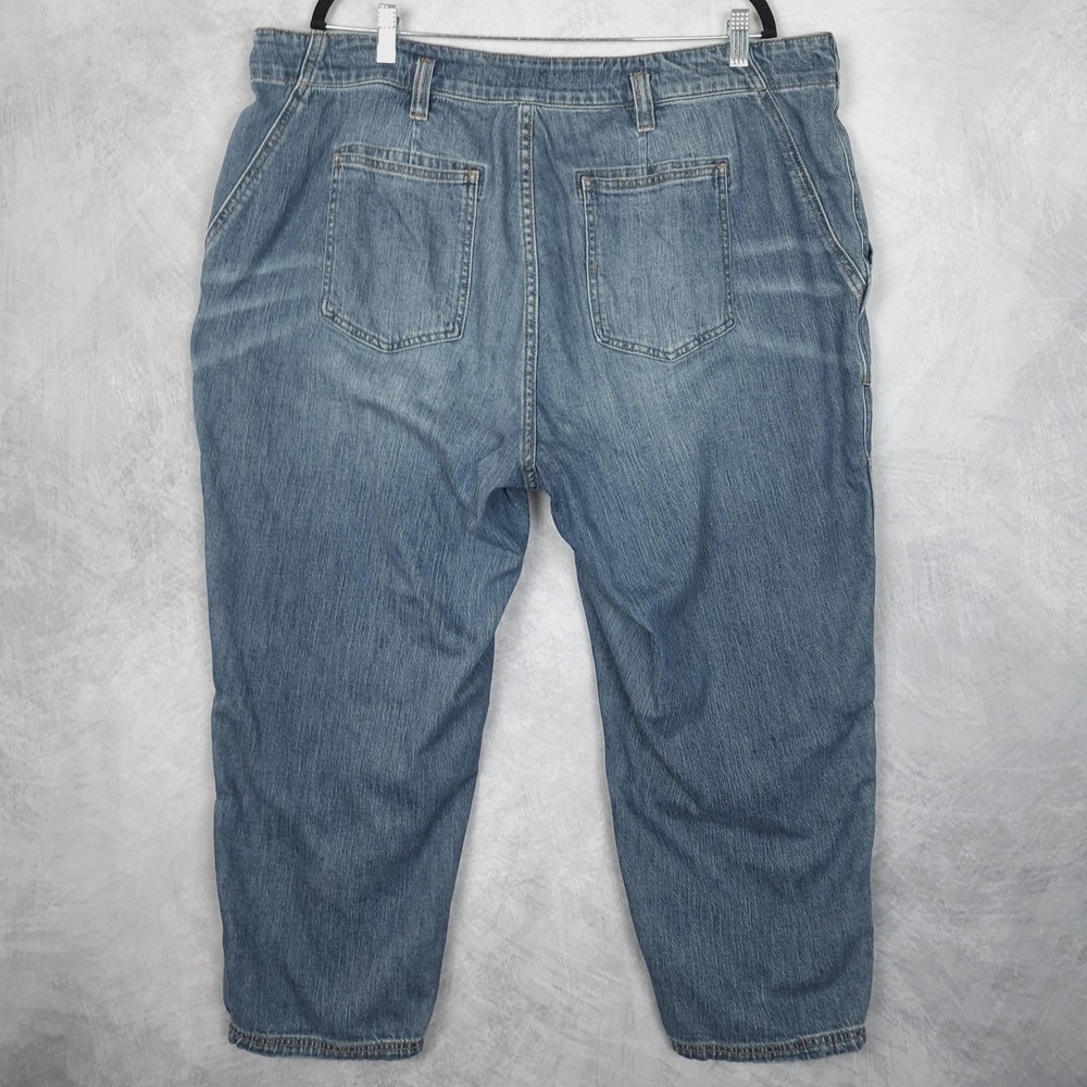 Pilcro Jeans Womens 20W Blue High Rise Crop Relaxed Utility Distressed Denim - Picture 13 of 15